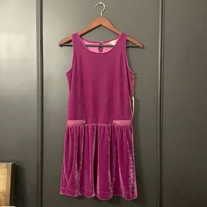New Ruby & Bloom Youth Girls Velvet Material Purple Dress Size 14/16